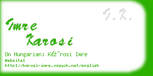 imre karosi business card